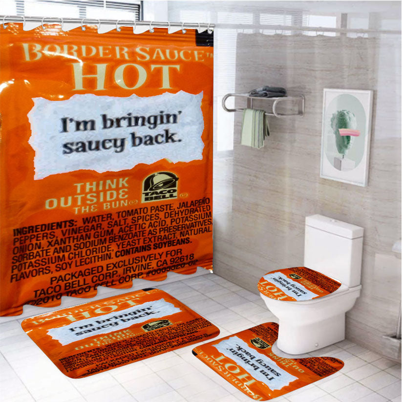 Taco Bell Im Bringin Sauce Back 4Pcs Bathroom Set Shower Curtain
