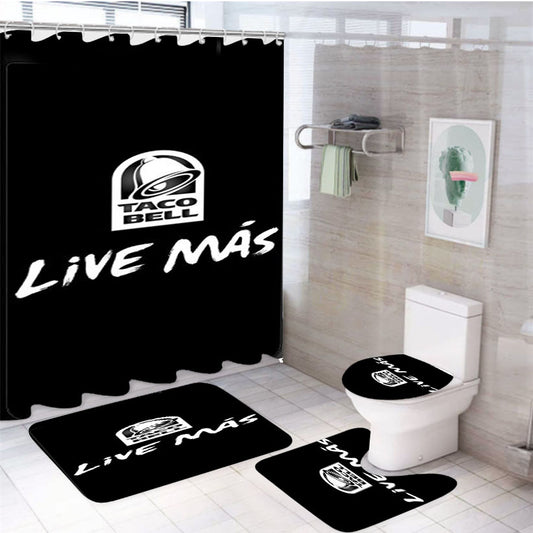 Taco Bell Live Mas 4Pcs Bathroom Set Shower Curtain
