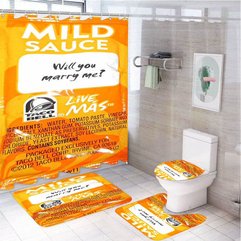 Taco Bell Sauce Mild 4Pcs Bathroom Set Shower Curtain