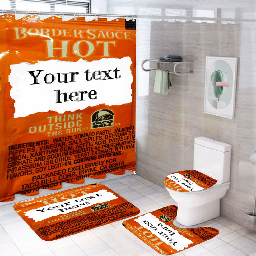 Taco Bell Your Text Here 4Pcs Bathroom Set Shower Curtain