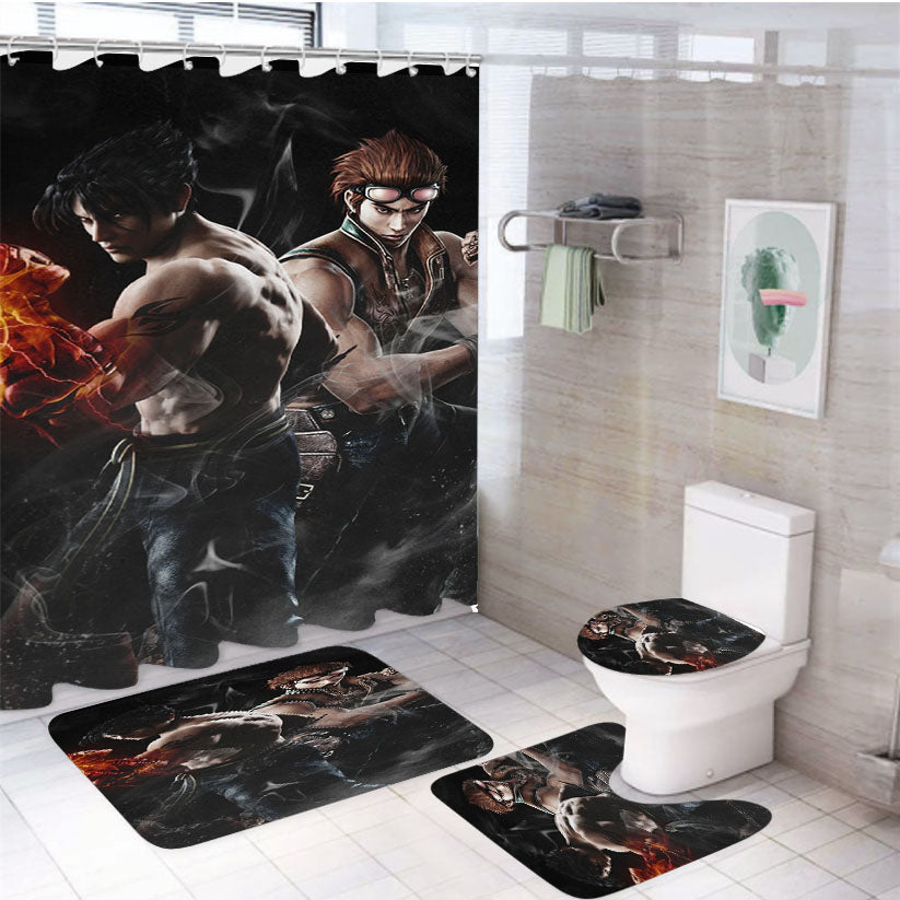 Tekken Tag Tournament 4Pcs Bathroom Set Shower Curtain