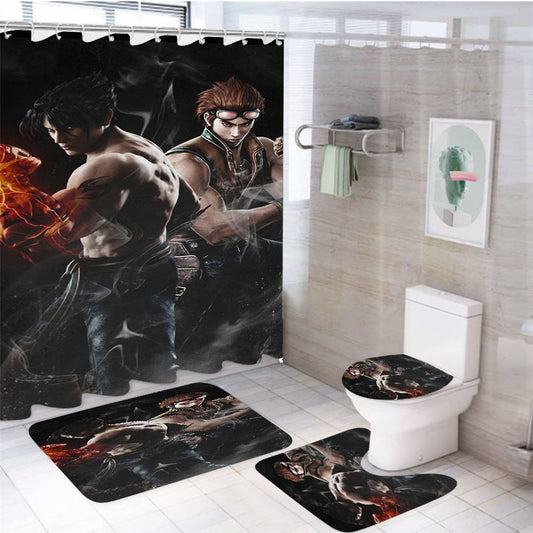 Tekken Tag Tournament 4Pcs Bathroom Set Shower Curtain