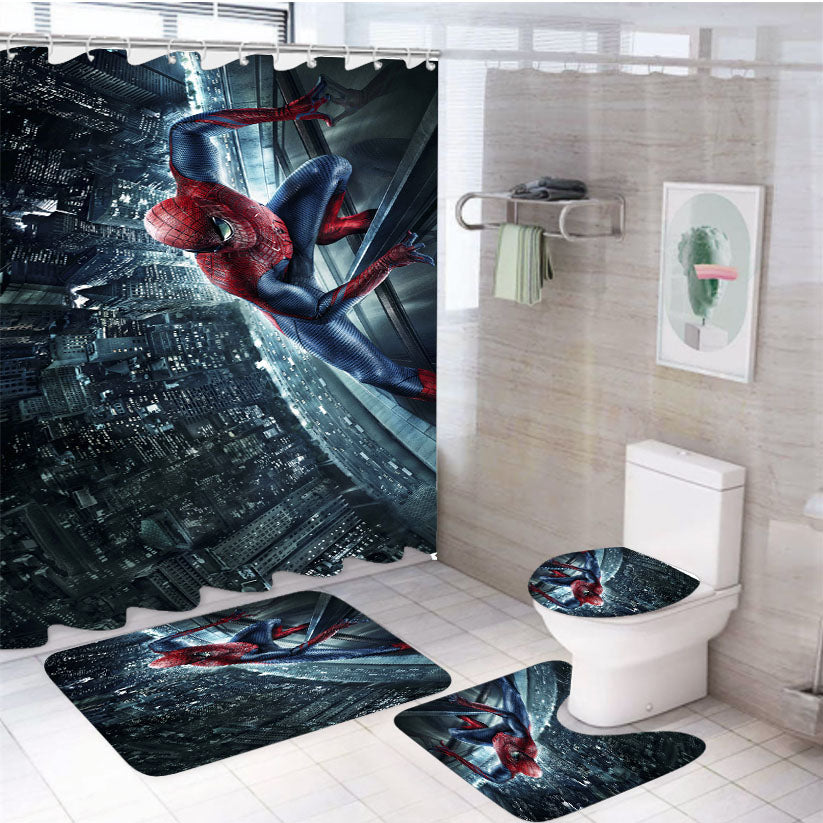 The Amazing Spider-Man Movie  4Pcs Bathroom Set Shower Curtain