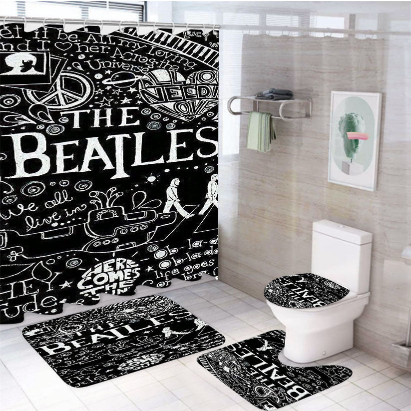 The Beatles Art Mozaik 4Pcs Bathroom Set Shower Curtain