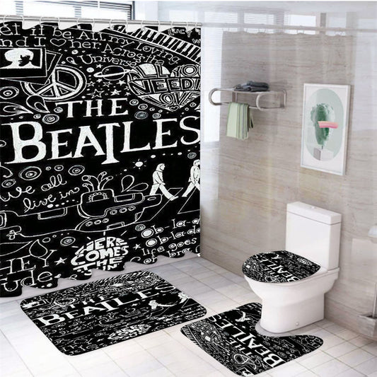The Beatles Art Mozaik 4Pcs Bathroom Set Shower Curtain