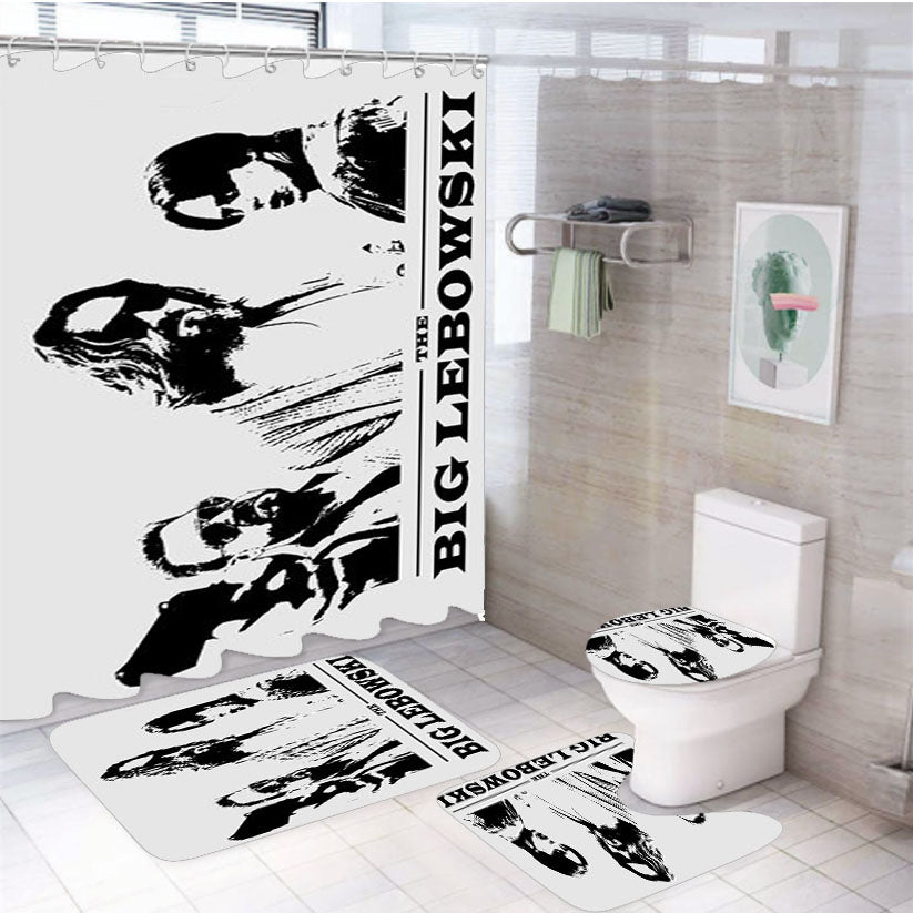 The Big Lebowski Black 4Pcs Bathroom Set Shower Curtain
