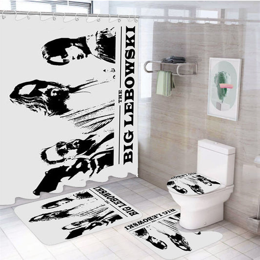 The Big Lebowski Black 4Pcs Bathroom Set Shower Curtain