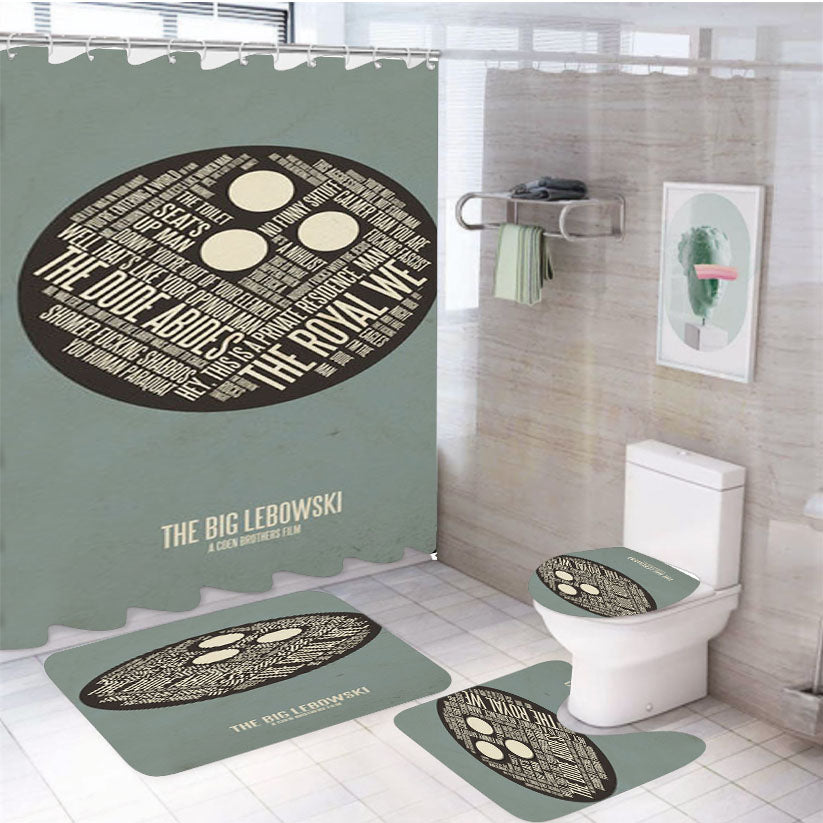 The Big Lebowski Circle 4Pcs Bathroom Set Shower Curtain