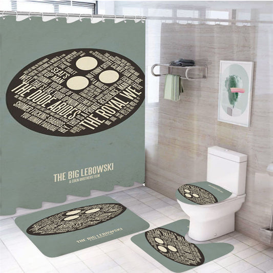 The Big Lebowski Circle 4Pcs Bathroom Set Shower Curtain