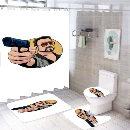 The Big Lebowski Gun 4Pcs Bathroom Set Shower Curtain