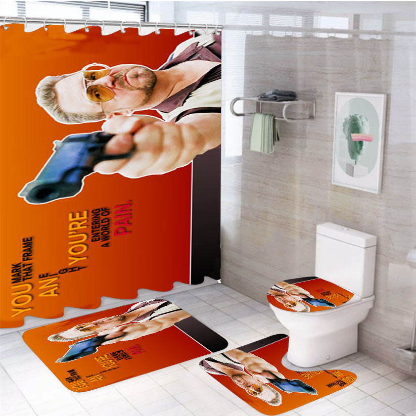 The Big Lebowski Quotes 4Pcs Bathroom Set Shower Curtain