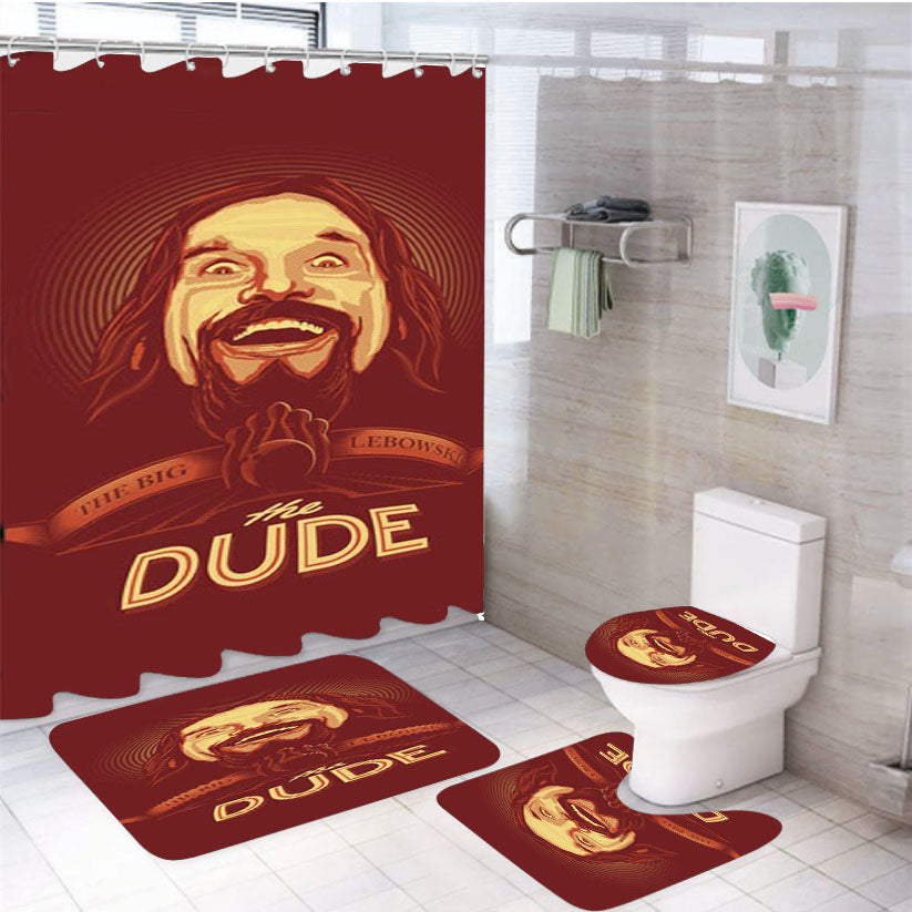 The Big Lebowski The Dude 4Pcs Bathroom Set Shower Curtain