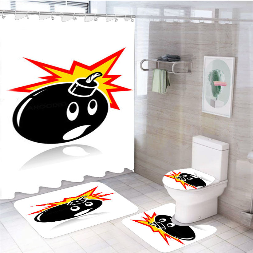 The Hundreds Bomb Art 4Pcs Bathroom Set Shower Curtain