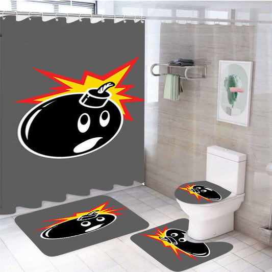 The Hundreds Bomb Logo 4Pcs Bathroom Set Shower Curtain