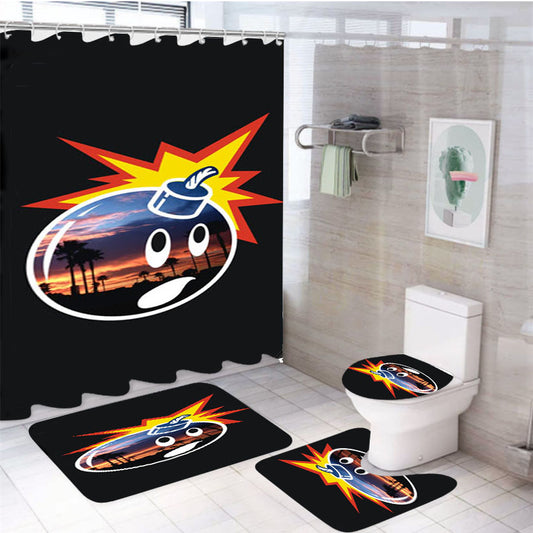 The Hundreds Bomb Palm 4Pcs Bathroom Set Shower Curtain