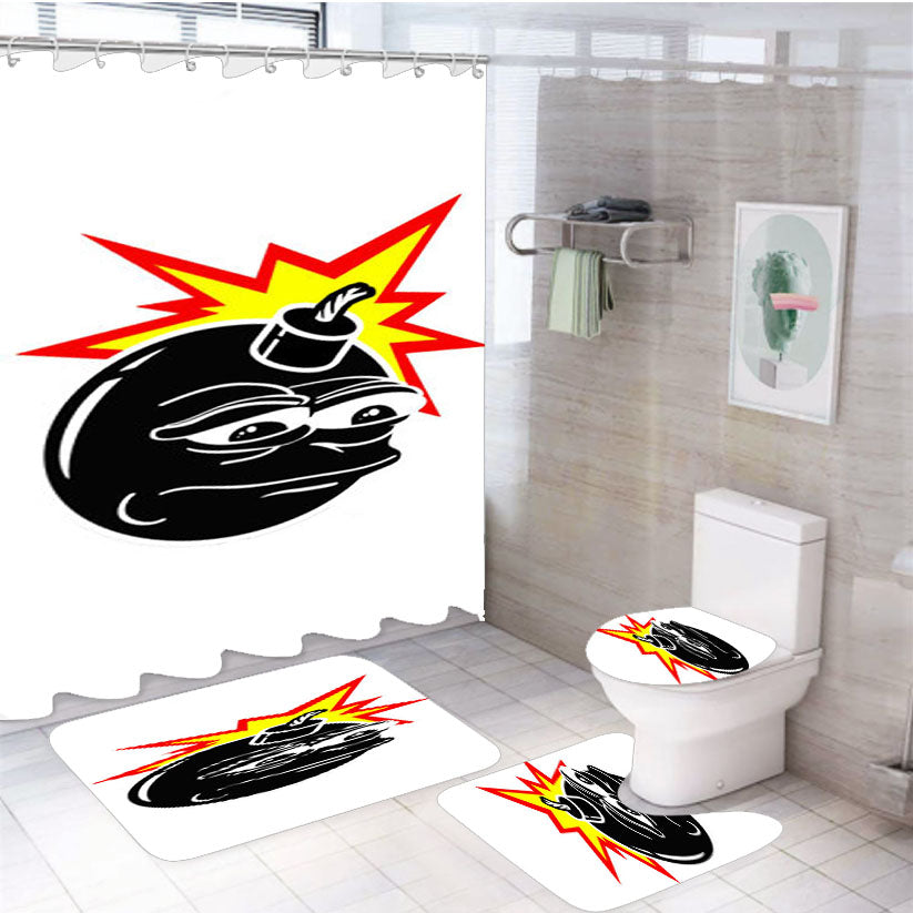 The Hundreds Bomb Sad Adam 4Pcs Bathroom Set Shower Curtain