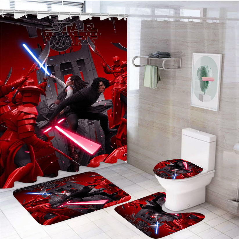 The Last Jedi Star Wars Poster 4Pcs Bathroom Set Shower Curtain