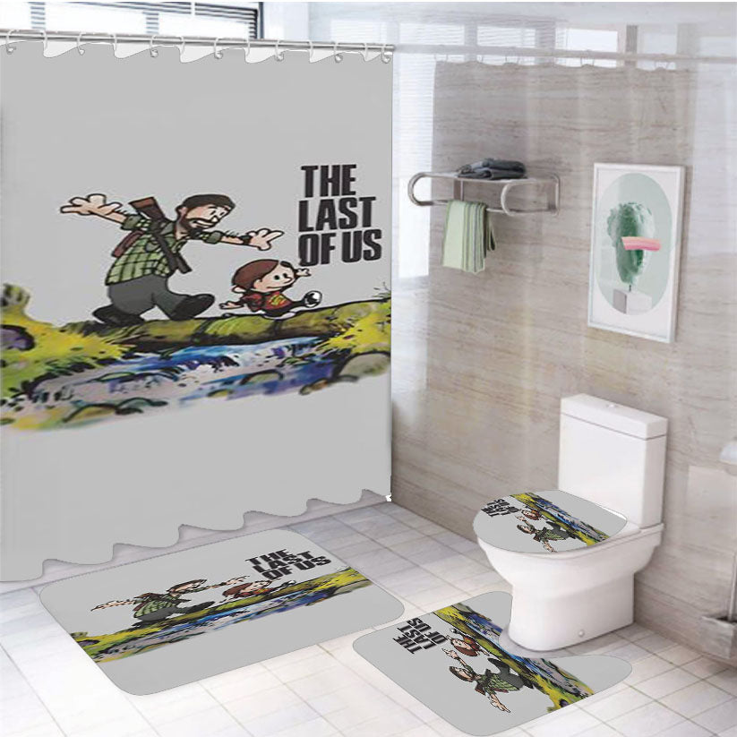 The Last Of Us As Calvin And Hobbes 4Pcs Bathroom Set Shower Curtain