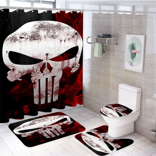 The Punisher Grunge 4Pcs Bathroom Set Shower Curtain