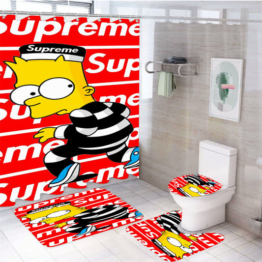 The Simpson Supreme Crime 4Pcs Bathroom Set Shower Curtain