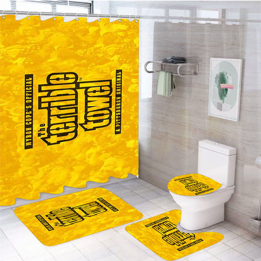 The Terrible Towel Pittsburgh Steelers 4Pcs Bathroom Set Shower Curtain