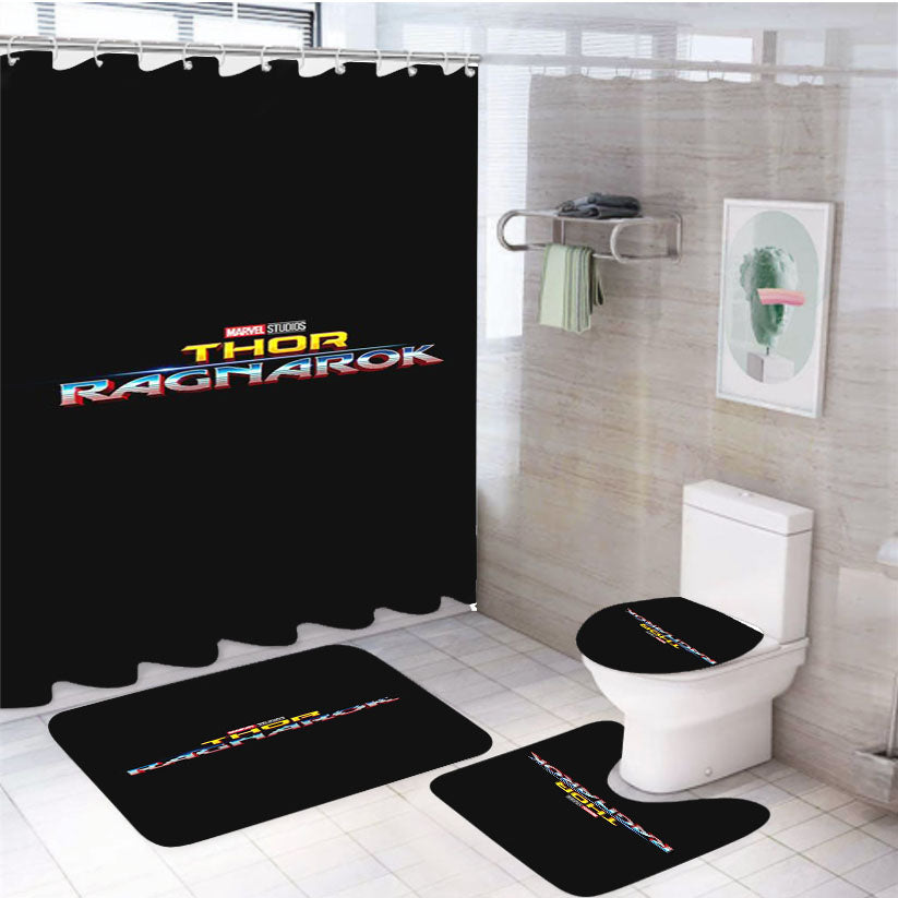 Thor Ragnarok Marvel 4Pcs Bathroom Set Shower Curtain