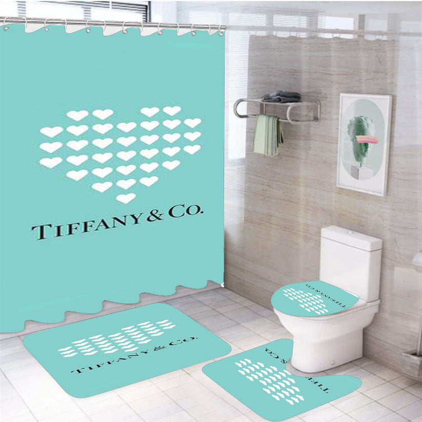 Tiffany And Co Love Collage 4Pcs Bathroom Set Shower Curtain