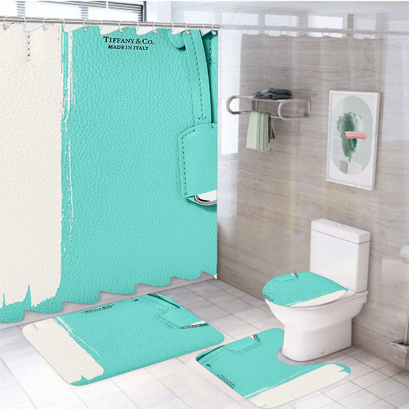 Tiffany And Co Women Micro Totebag 4Pcs Bathroom Set Shower Curtain