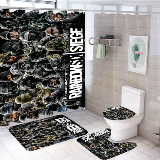 Tom Clancy'S Rainbow Six S 4Pcs Bathroom Set Shower Curtain