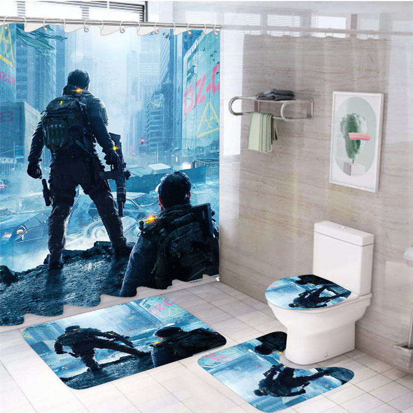 Tom Clancy'S The Division Oversee 4Pcs Bathroom Set Shower Curtain