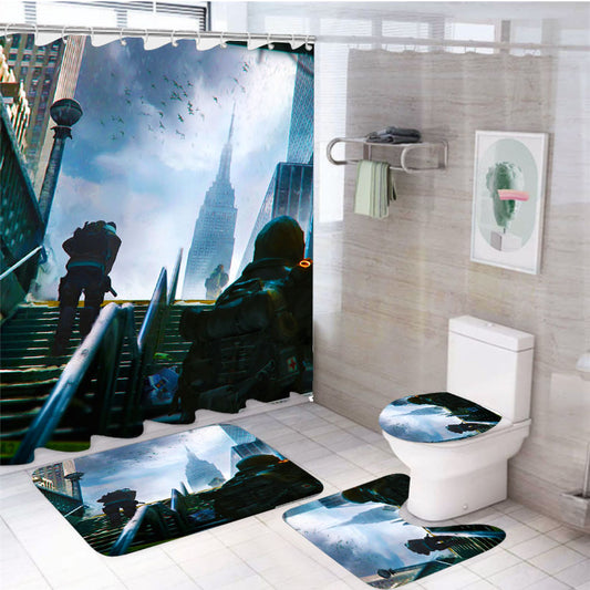 Tom Clancy'S The Division Subway Exit 4Pcs Bathroom Set Shower Curtain