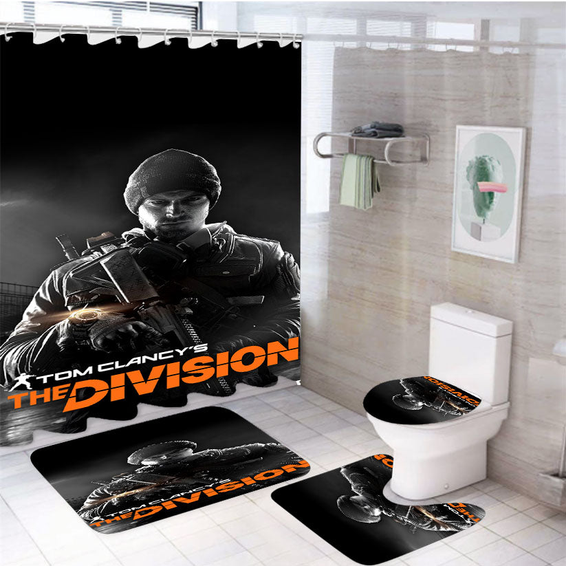 Tom Clancy The Division Army 4Pcs Bathroom Set Shower Curtain