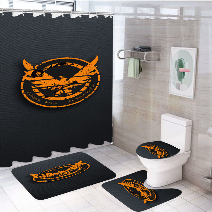Tom Clancy The Division Symbol 4Pcs Bathroom Set Shower Curtain