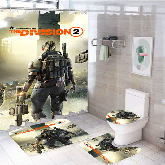 Tom Clancys The Division 2 4Pcs Bathroom Set Shower Curtain