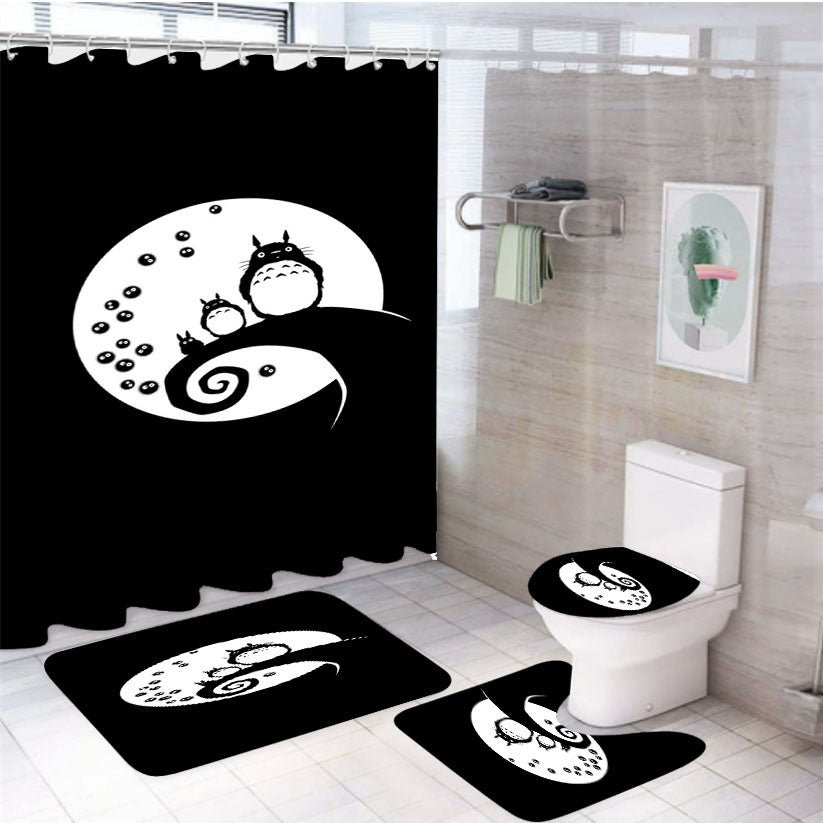 Totoro Anime 4Pcs Bathroom Set Shower Curtain