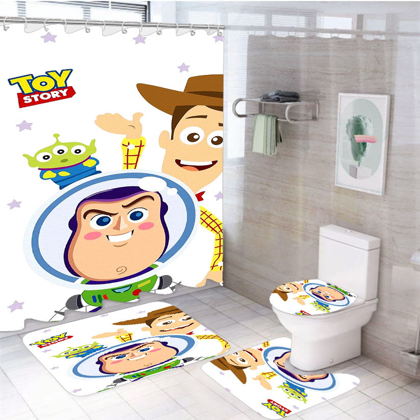 Toy Story 4Pcs Bathroom Set Shower Curtain