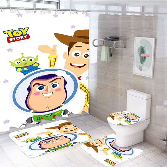 Toy Story 4Pcs Bathroom Set Shower Curtain