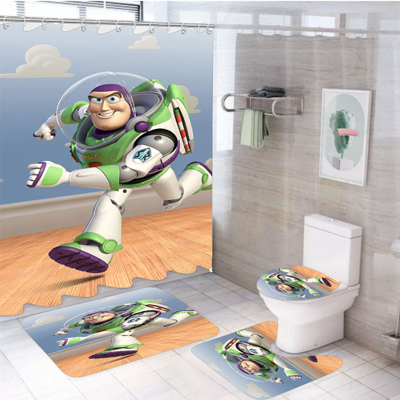 Toy Story Buzz Lightyear 2 4Pcs Bathroom Set Shower Curtain