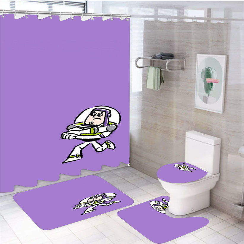 Toy Story Buzz Lightyear Doodle 4Pcs Bathroom Set Shower Curtain