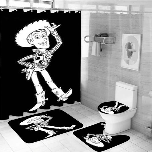 Toy Story Coloring 4Pcs Bathroom Set Shower Curtain