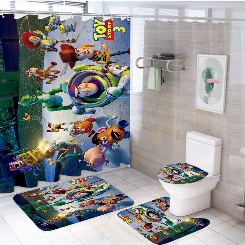 Toy Story Series  4Pcs Bathroom Set Shower Curtain