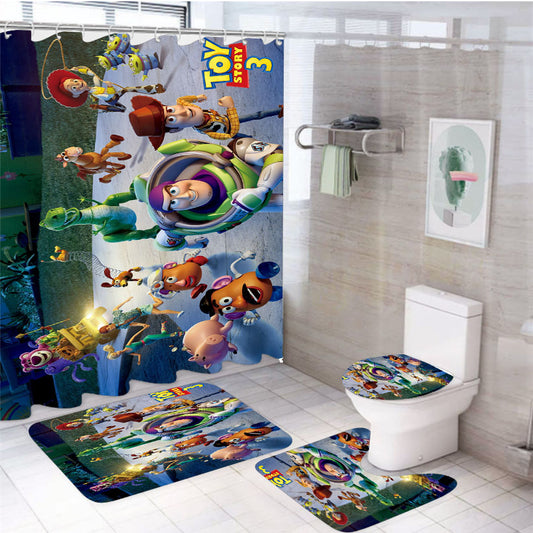 Toy Story Series  4Pcs Bathroom Set Shower Curtain