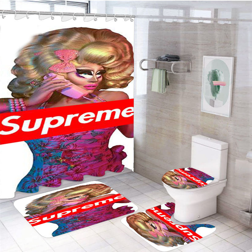Trixie Mattel Supreme 4Pcs Bathroom Set Shower Curtain