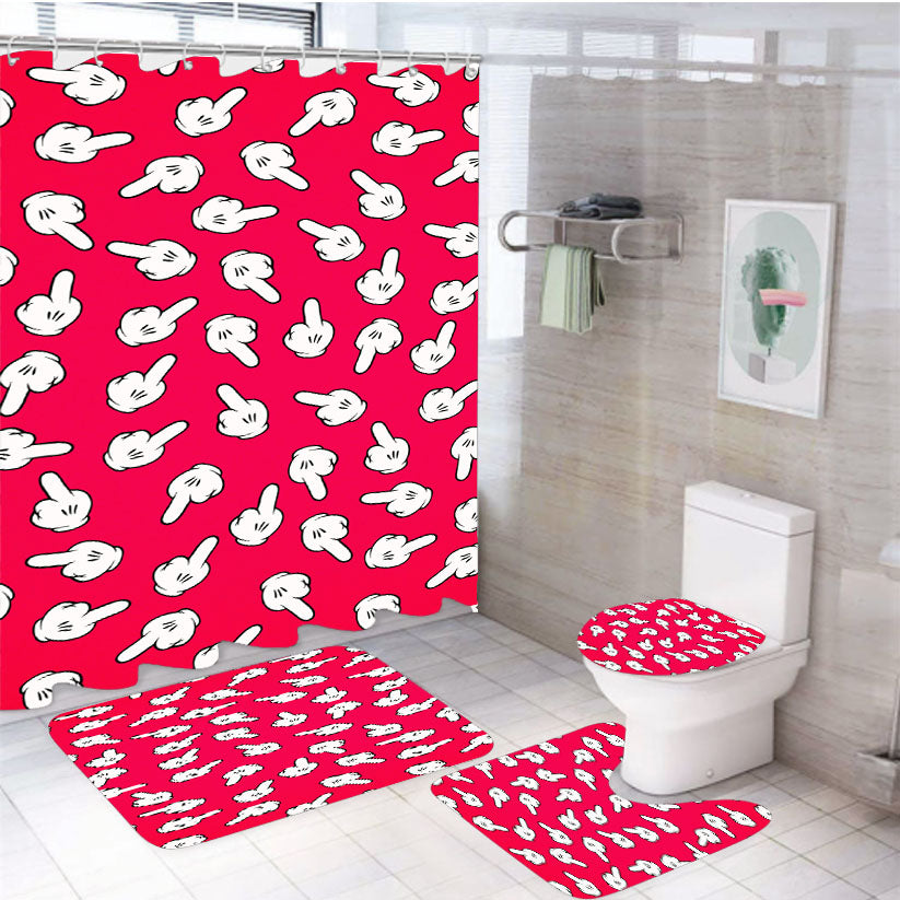 Tumblr Mickey 4Pcs Bathroom Set Shower Curtain