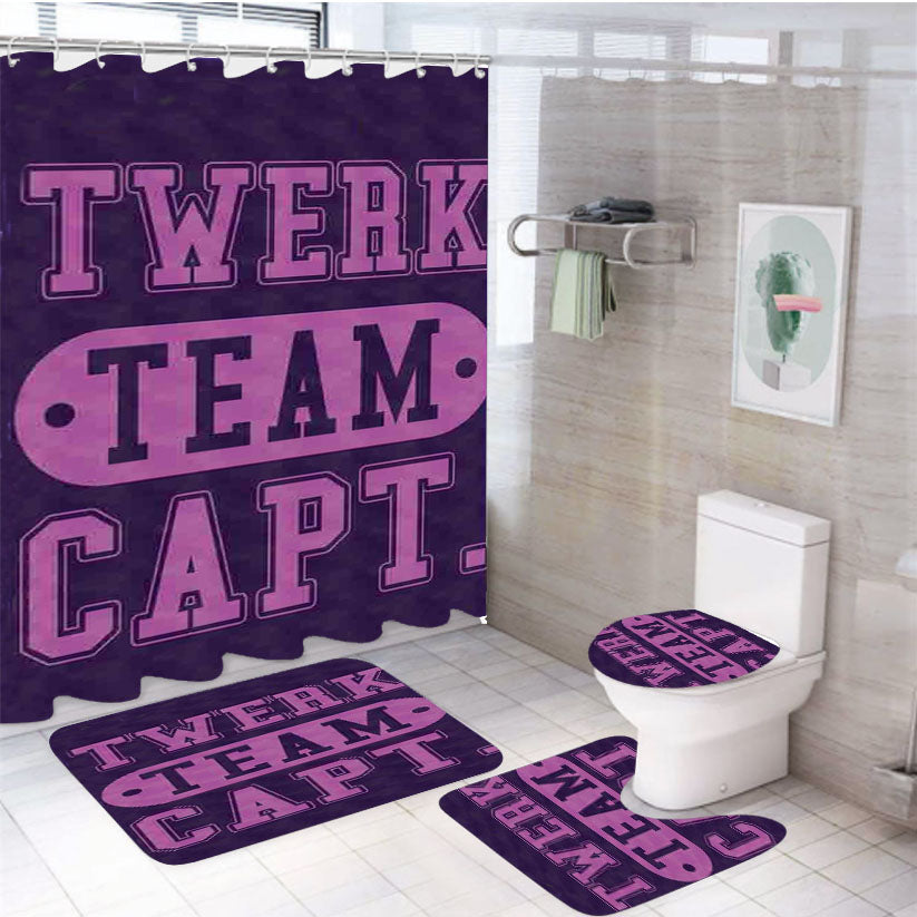 Twerk Captain Master 4Pcs Bathroom Set Shower Curtain