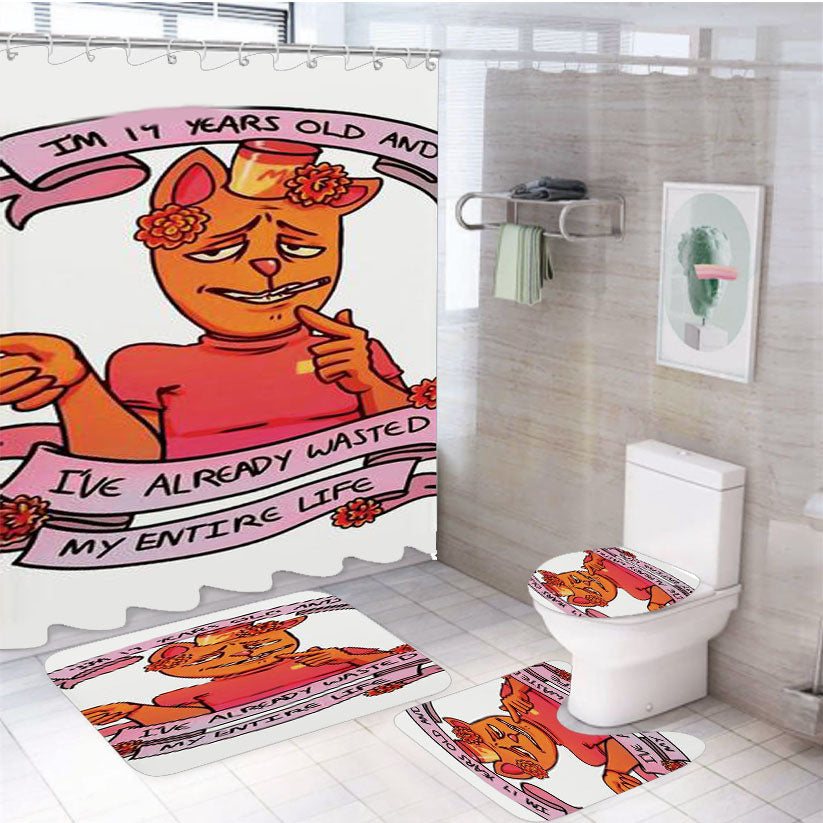 Undertale Burgerpants 4Pcs Bathroom Set Shower Curtain