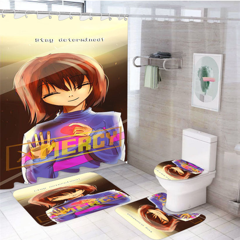 Undertale Frisk 4Pcs Bathroom Set Shower Curtain