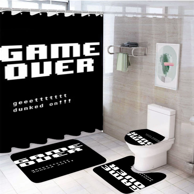 Undertale Game Over Get Dunked On 4Pcs Bathroom Set Shower Curtain