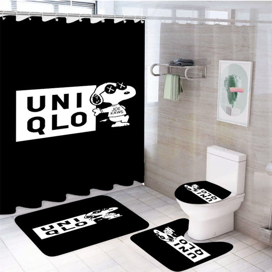 Uniqlo X Snoopy 4Pcs Bathroom Set Shower Curtain