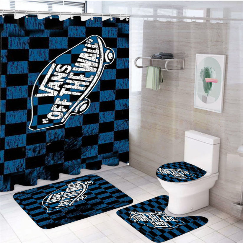Vans Off The Wall Skate Shoes 4Pcs Bathroom Set Shower Curtain